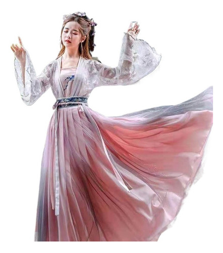 Vestido Hanfu De Flores Tradicional Para Mujer, Chino Antigu