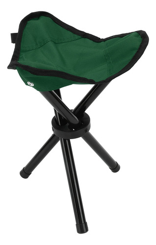 Taburete Plegable Con Trípode Para Camping, Verde