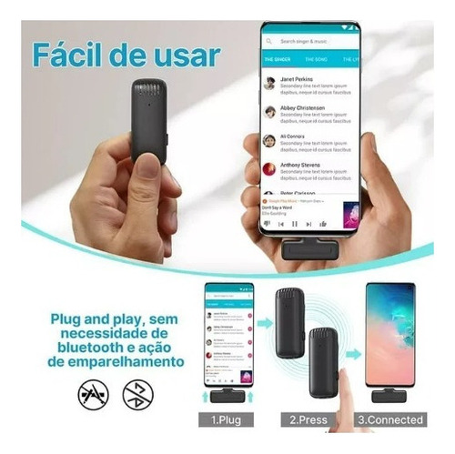 . Ulanzi J12 Micrófono Lavalier Inalámbrico Smartphone Usb