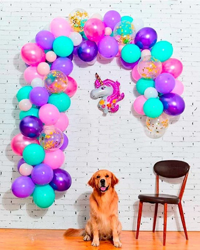 Imagen 2 de 3 de Kit Decoración Arco De Globos De Unicornios