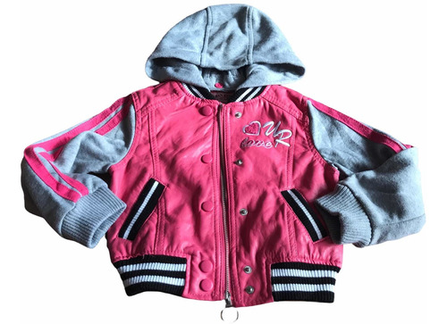 Campera Ecocuero Nena 4 Años Color Rosa Chicle Importada