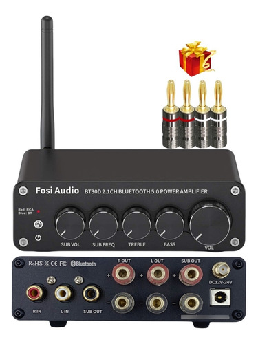 Amplificador Fosi Audio Bluetooth Bt30d 2.1 Estéreo Ti Chip