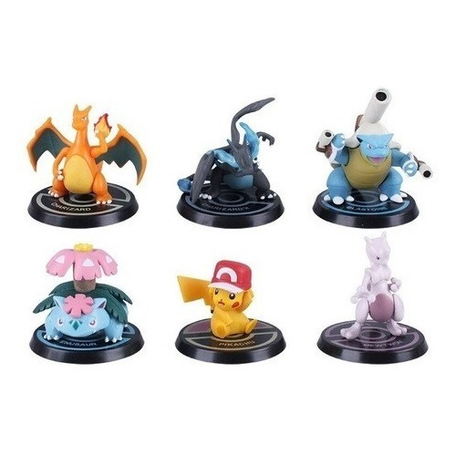 Pokemon Set X6 Charizard X Pikachu Blastoise Mewtwo Muñecos