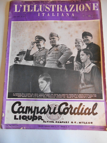 Revistas L'ilustrazione Italiana - Mussolini - Nº24 Ene 1937 (Usado)