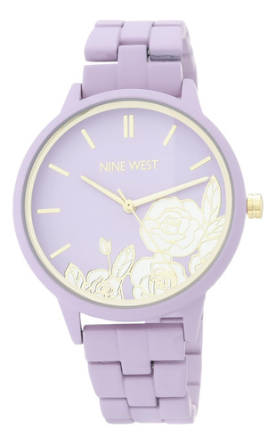 Nine West Reloj De Pulsera De Goma Para Mujer, Nw/2782, Purp