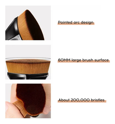 Brocha De Base Tless Flat Head Para Un Maquillaje Rápido E I