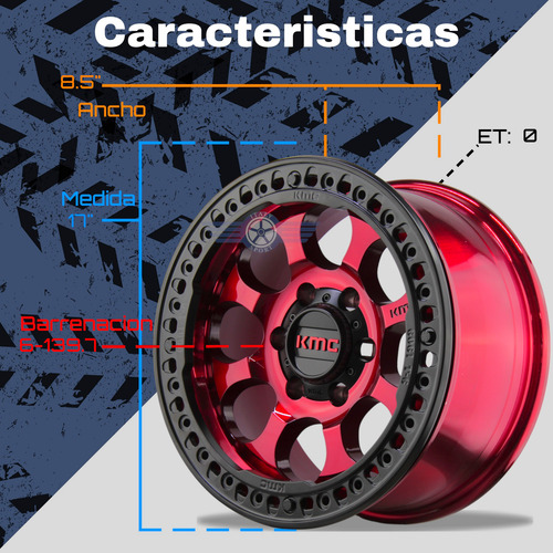 Rines 17 Kmc Riot Beadlock 6-139.7 Tacoma Hilux Ranger L200