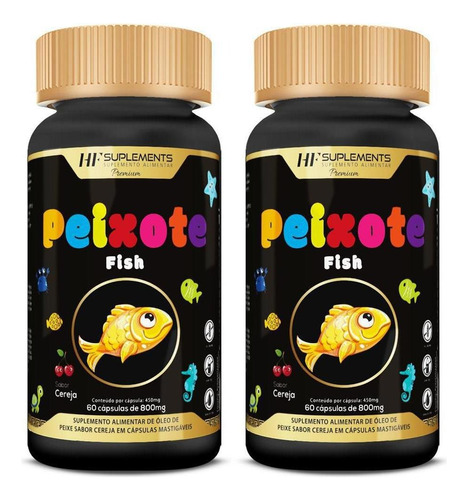 Kit 2 Peixote Omega 3 Infantil Mastigavel 60caps Hf