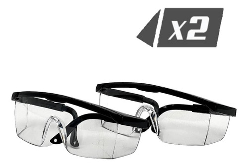 Lentes De Seguridad Protectores Transparente (pack X 2 Uni)