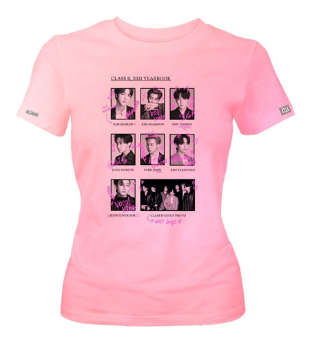 Camiseta Bts Integrantes Kpop Banda Dama Mujer Ikrd