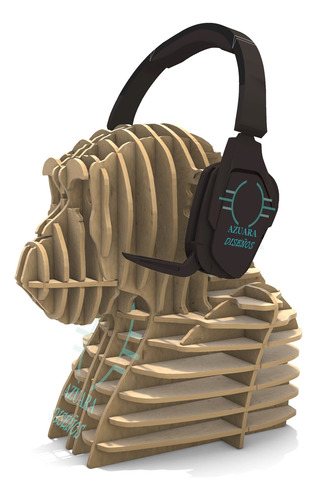 Cabeza Mono Monkey Puzzle 3d Soporte Audifonos