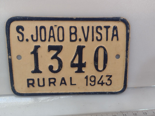Placa Antiga Carroça Bicicleta Rural = Amarela 1340 1943 