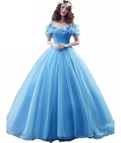 Vestido Xv Años 15 Añosfino Cenicienta Barato Azul | Meses sin intereses Vestido Xv Años 15 Añosfino Cenicienta Barato Azul | Meses sin intereses