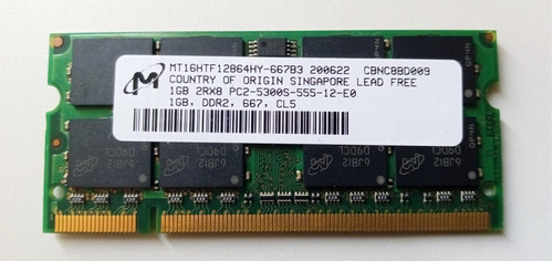 Memoria Ram 1gb Ddr2 So-dimm Micron 667mhz