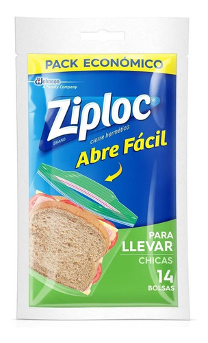 Ziploc Bolsa Para Llevar Chica 14 Unidades