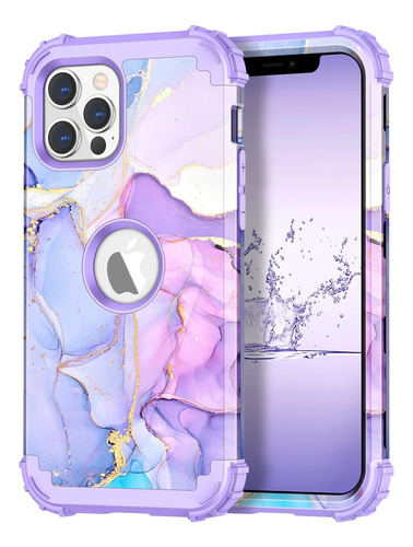 Funda Hekodonk Para iPhone 12/12 Pro Purple Marble