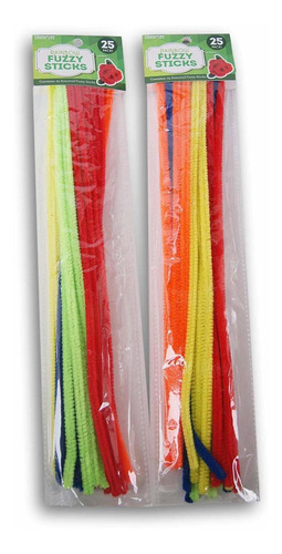 Rainbow Fuzzy Craft Sticks Limpiador Tubo 50 Unidad 12