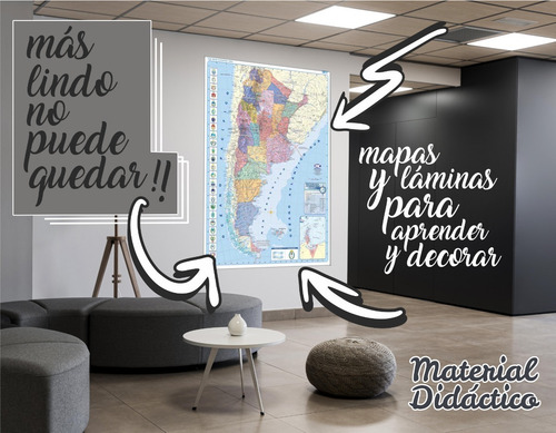 Mapa Prov. De San Luis Mural (político/físico) Doble Faz