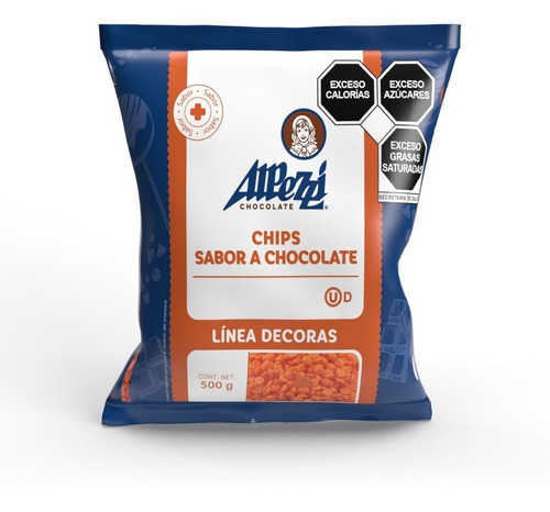 Chips Cobertura De Chocolate Alpezzi 500 Grs Color Naranja