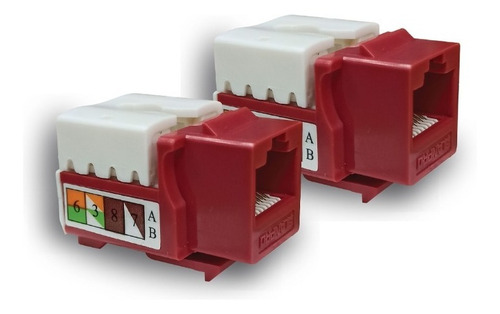 Lanpro 2 Unidades Módulo Coupler Rojo Cat6e