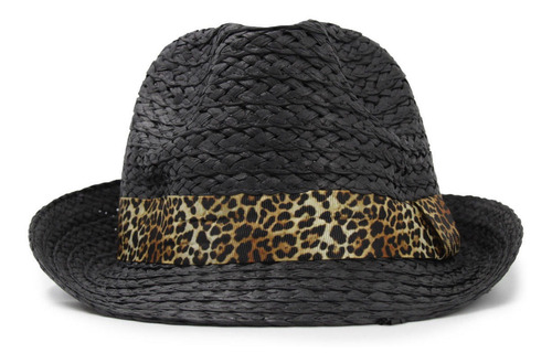 Sombrero Cubano Rafia Con Diseño Animal Print Accesoría 