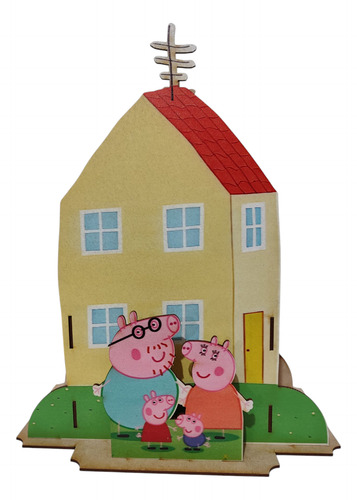 Centro De Mesa 3d Peppa Pig 10 Pz Madera Mdf