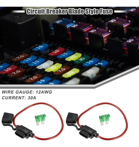 Portafusibles Fusibles Coche, 30 A, 12 Awg, Resistente Al Ag