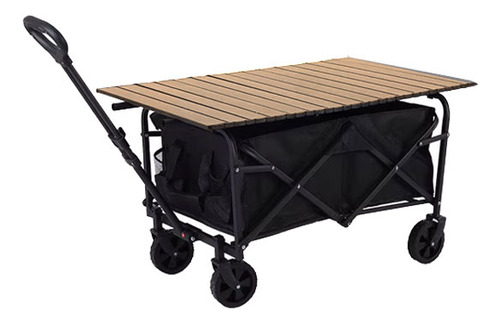 Carrinho Multiuso Dobrável Com Mesa Praia Camping Pesca 80kg Cor Preto