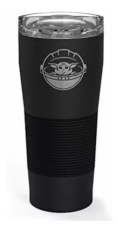 Zak Designs Star Wars The Mandalorian Vacuum Insulated Stainless Steel  Lynden Wrap Tumbler (Baby Yoda/The Child, 28 oz, BPA-Free) 