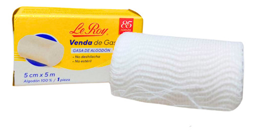 Venda De Gasa Leroy 5 Cm X 5 M 100% Algodón