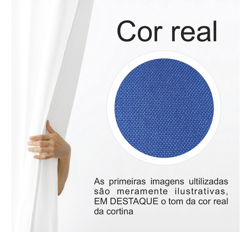 Cortina Termo Acústica Blackout Confort 1,00x1,20 Azul Royal