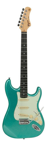 Guitarra elétrica Tagima TW Series TG-500 de  tília metallic surf green com diapasão de madeira técnica