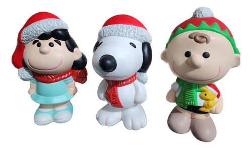 Snoopy, Charlie Brown, Emilio Y Lucy Alcancías Navideño