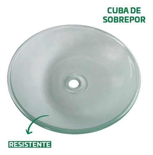Lavabo de baño de vidrio robusto Cuba | Lavabo de lujo con zafiro