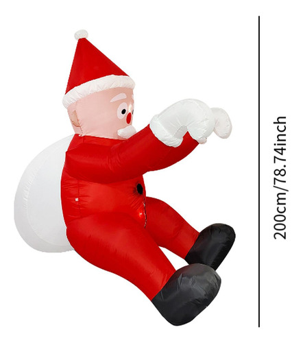 Papá Noel Inflable Grande Para Colgar De Navidad De 6,56