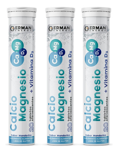 Calcio + Magnesio + Vitamina D3 German Energy Pack 3