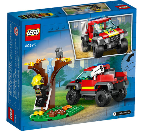 Kit Lego City Camión De Rescate 4x4 Bomberos 60393 97 Piezas