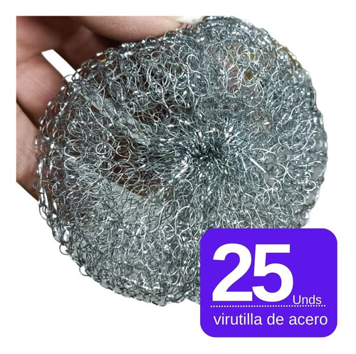 Virutilla Gruesa Olla Dura Acero Metal Limpieza Esponja X25