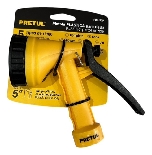 Regadera Pistola Plastica 5 Pretul 22765 Para Manguera