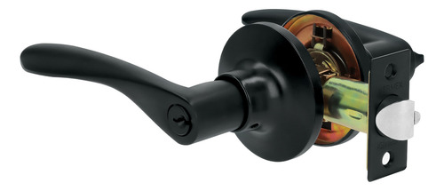 Cerradura Manija Milan Negro Sistema Llave C/boton Hermex