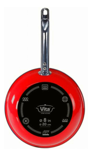 Vita Vitro Acciaio Sartén Premium De 20 Cm Color Rojo Con