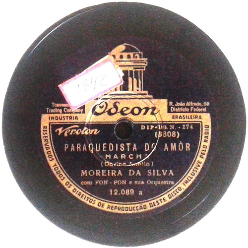 78 Rpm Moreira Da Silva 1941 Selo Odeon 12089