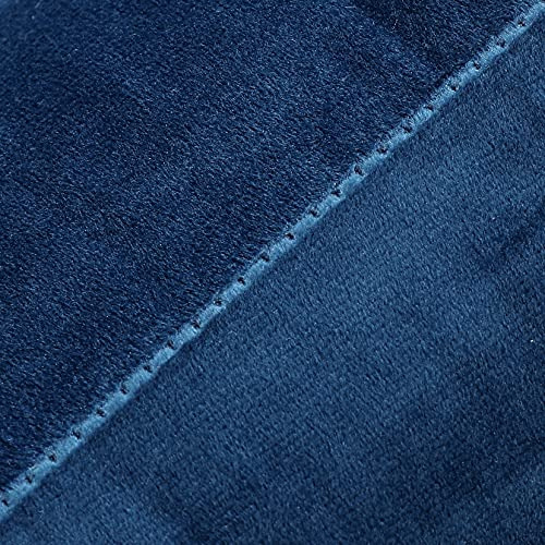 Juego De 2 Fundas De Almohada Terciopelo 22x22 Azul Oscuro.