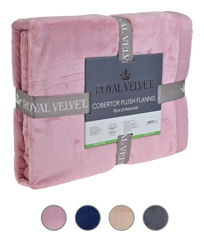 Cobija Cobertor Frazada King Size, Ultra Suave Royal Velvet Color Rosa