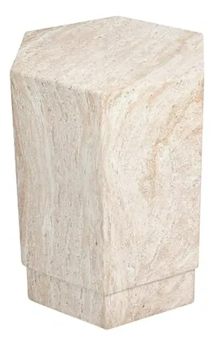Mesa Lateral Hexagonal De Travertino Italiano 14 6 - Diseño