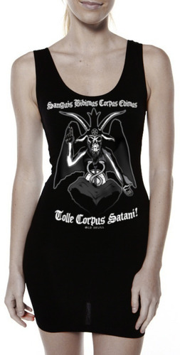 Vestido Tirante Baphomet Satani Devil Pagan Witch Goth