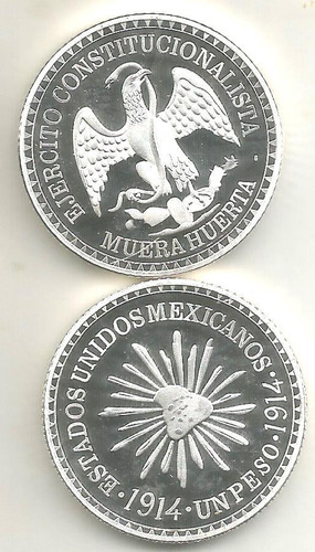 Moneda 1 Peso Muera Huerta 1914 (souvenir)