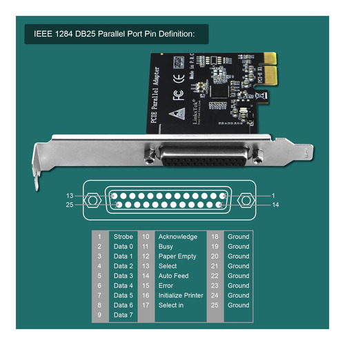 Placa Paralela Pci Linkstek Express De 1 Porta Para Ieee