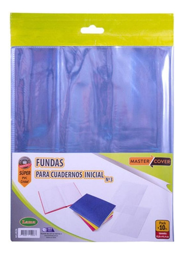 Funda Para Cuaderno Grande N° 3 Pvc Cristal Lama X Unidad Color Transparente