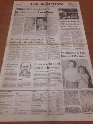 Tapa Diario La Nación 05 04 1990 Tucuman Corte Suprema 